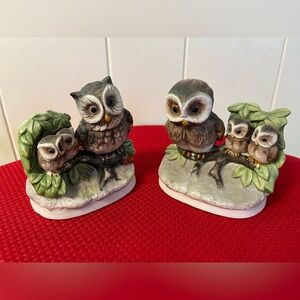 HOMECOR Owl Families Set of 2, Vintage 80's